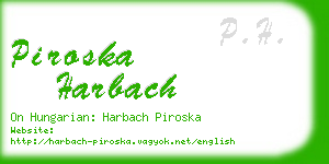 piroska harbach business card